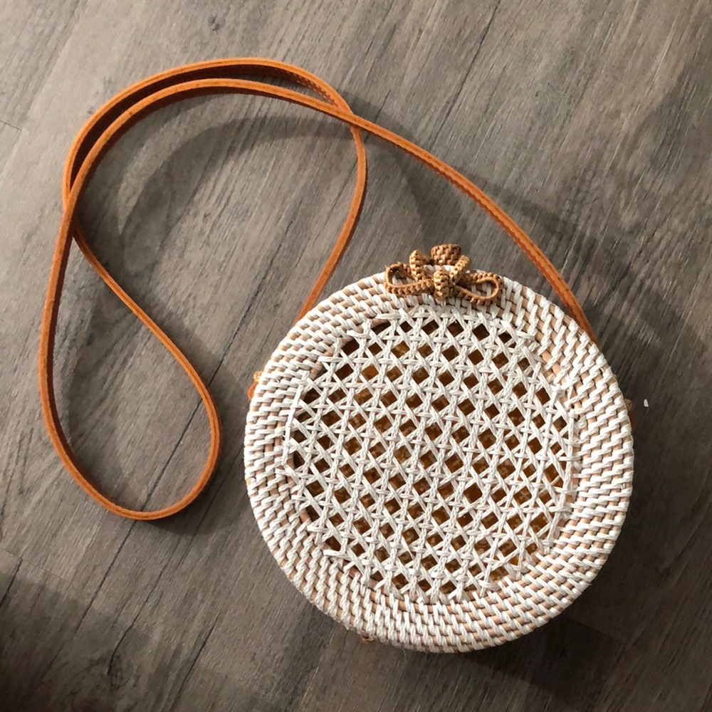 ANTHROPOLOGIE WICKER CROSS BODY PURSE BAG SUMMER
